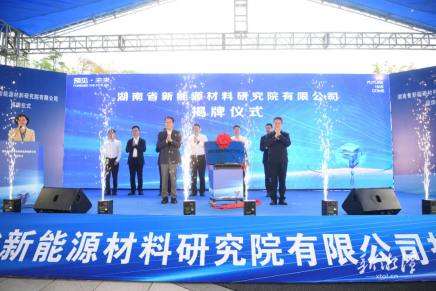 打造中试平台！湖南省新能源材料研究院有限公司揭牌成立！