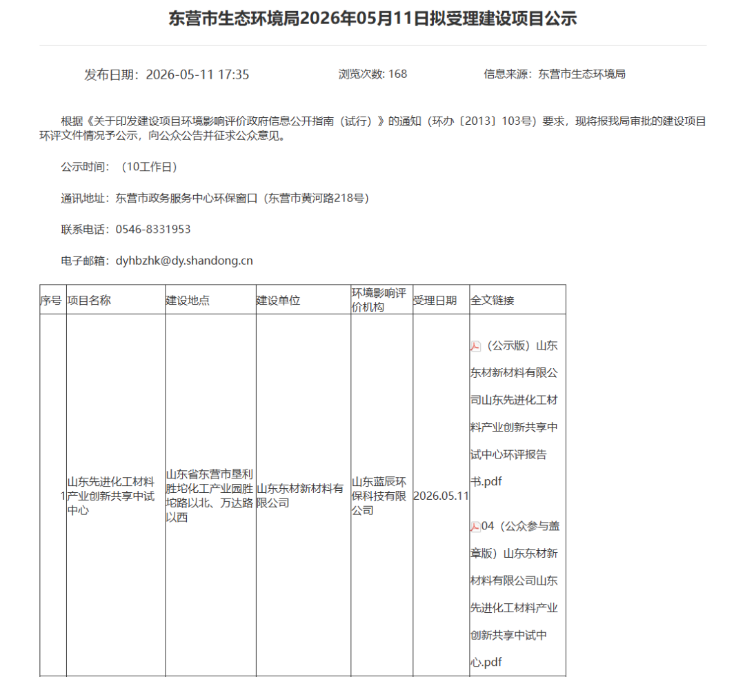 山东先进化工材料产业创新共享中试中心工程塑料抗冲击改性剂中试装置公示！